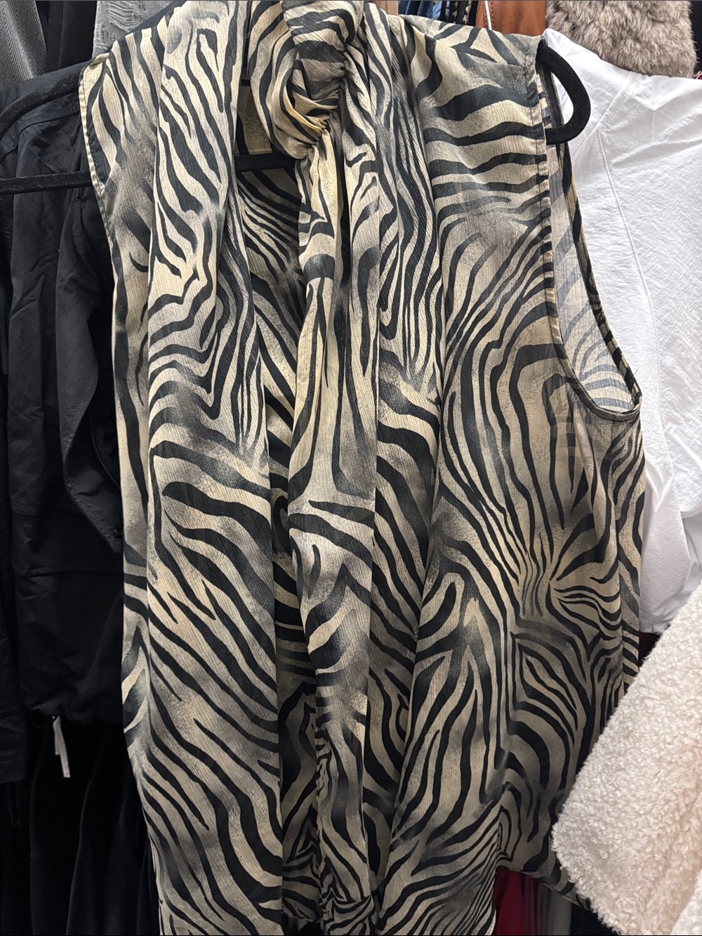 Romeo & Juliet Couture Black and Cream Zebra Print Top